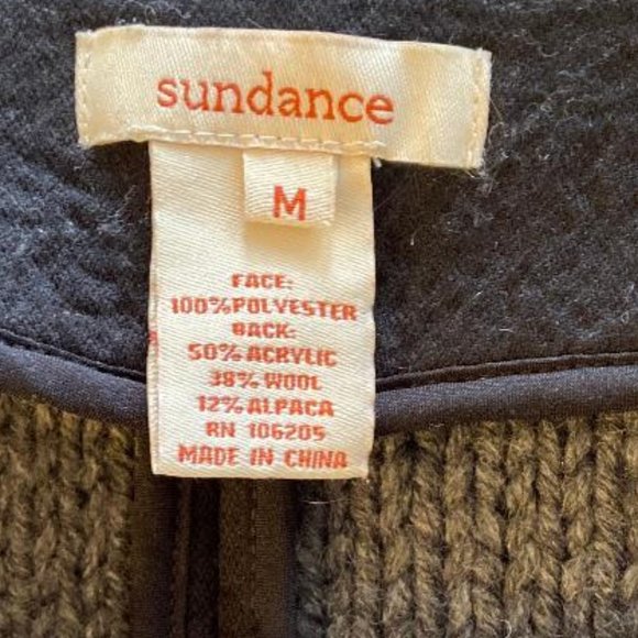 Sundance Jacket Womens Charcoal Black Sweater Back Wool Alpaca Blend, Size M - Picture 2 of 6